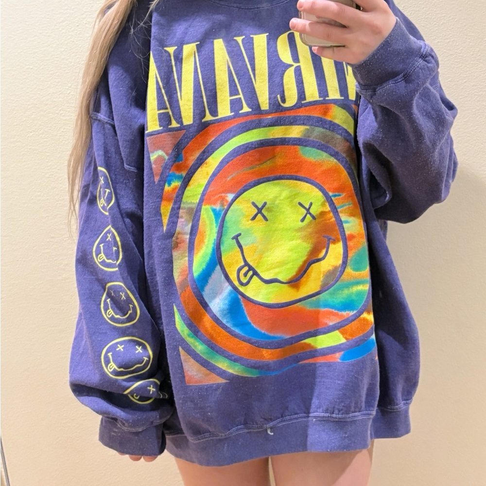 Urban Outfitters Purple Graphic Nirvana Sweatshirt